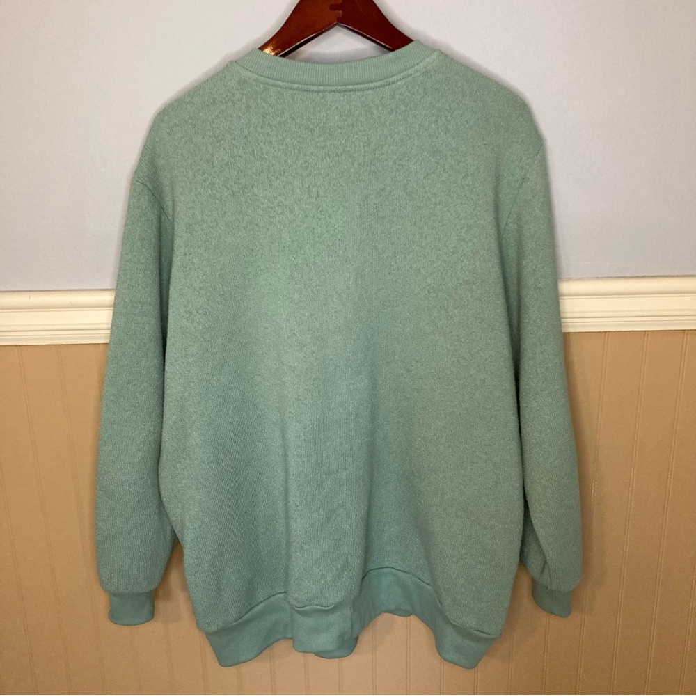 Vintage Bon Worth Embroidered Birds Knit Cardigan Grandmacore Blue Green - Picture 8 of 10